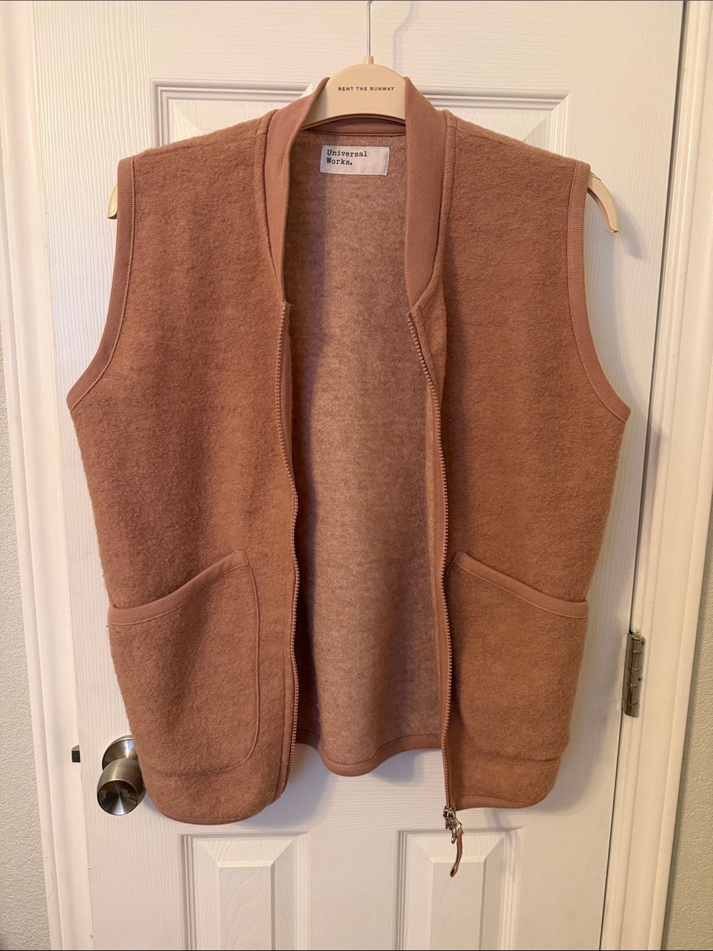 Universal Wool Blend Vest in Dusty Rose